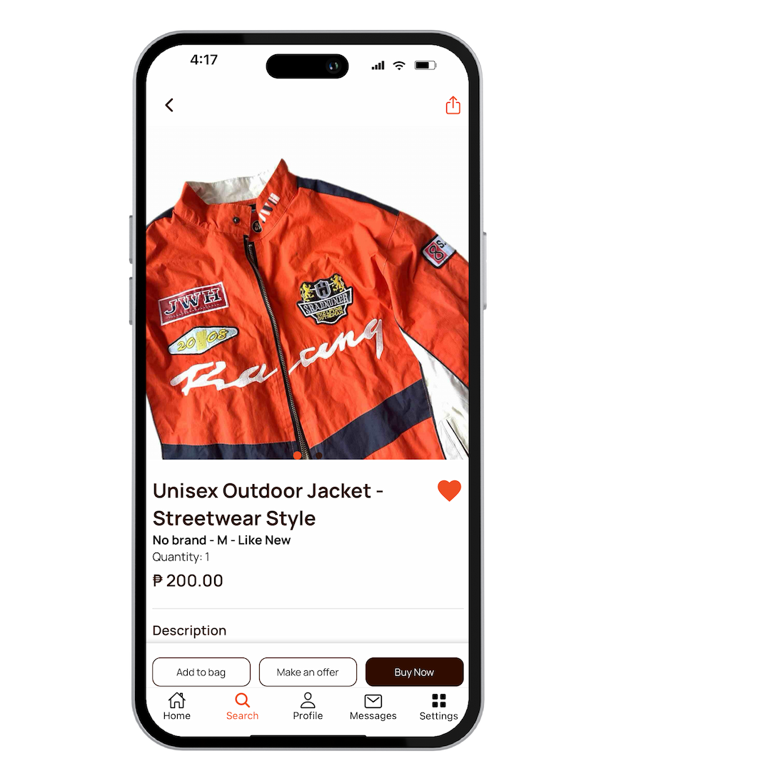 App product detail screen